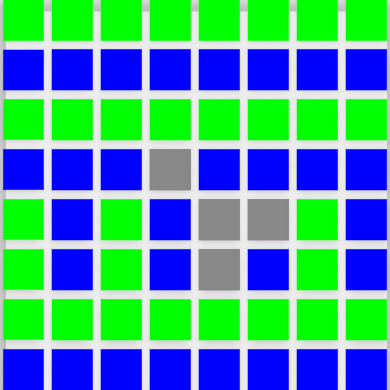 board with blue and green lines